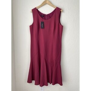 Lafayette 148 New York Dress 16 Pink Sheath Trumpet Flounce Career Mermaid NWT